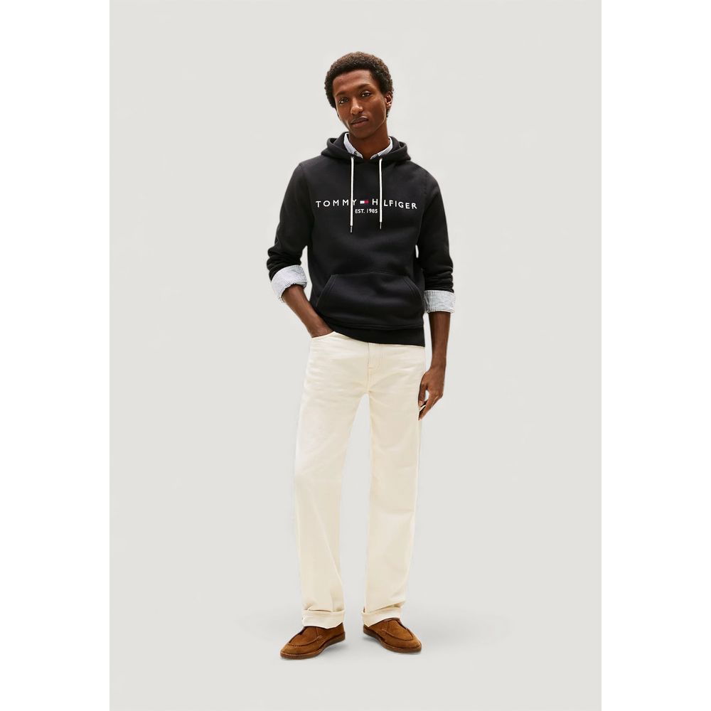 Tommy Hilfiger Black Cotton Hoodie - Luxe Nova