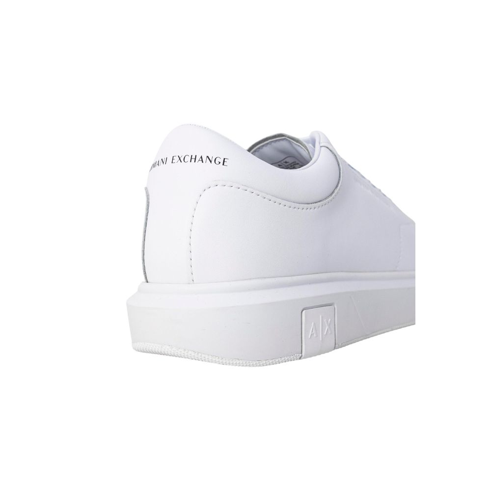 Armani Exchange White Leather Low Top Sneakers - Luxe Nova