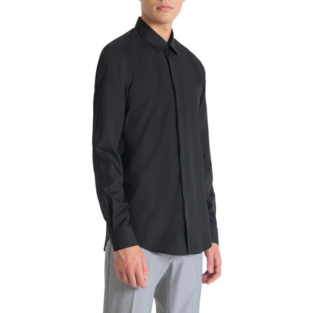 Antony Morato Black Cotton Dress Shirt - Luxe Nova