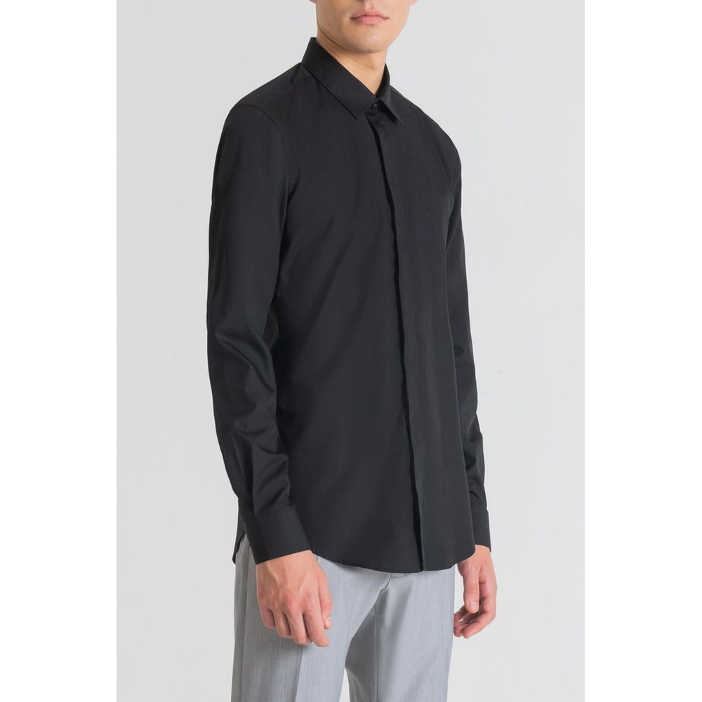 Antony Morato Black Cotton Dress Shirt - Luxe Nova