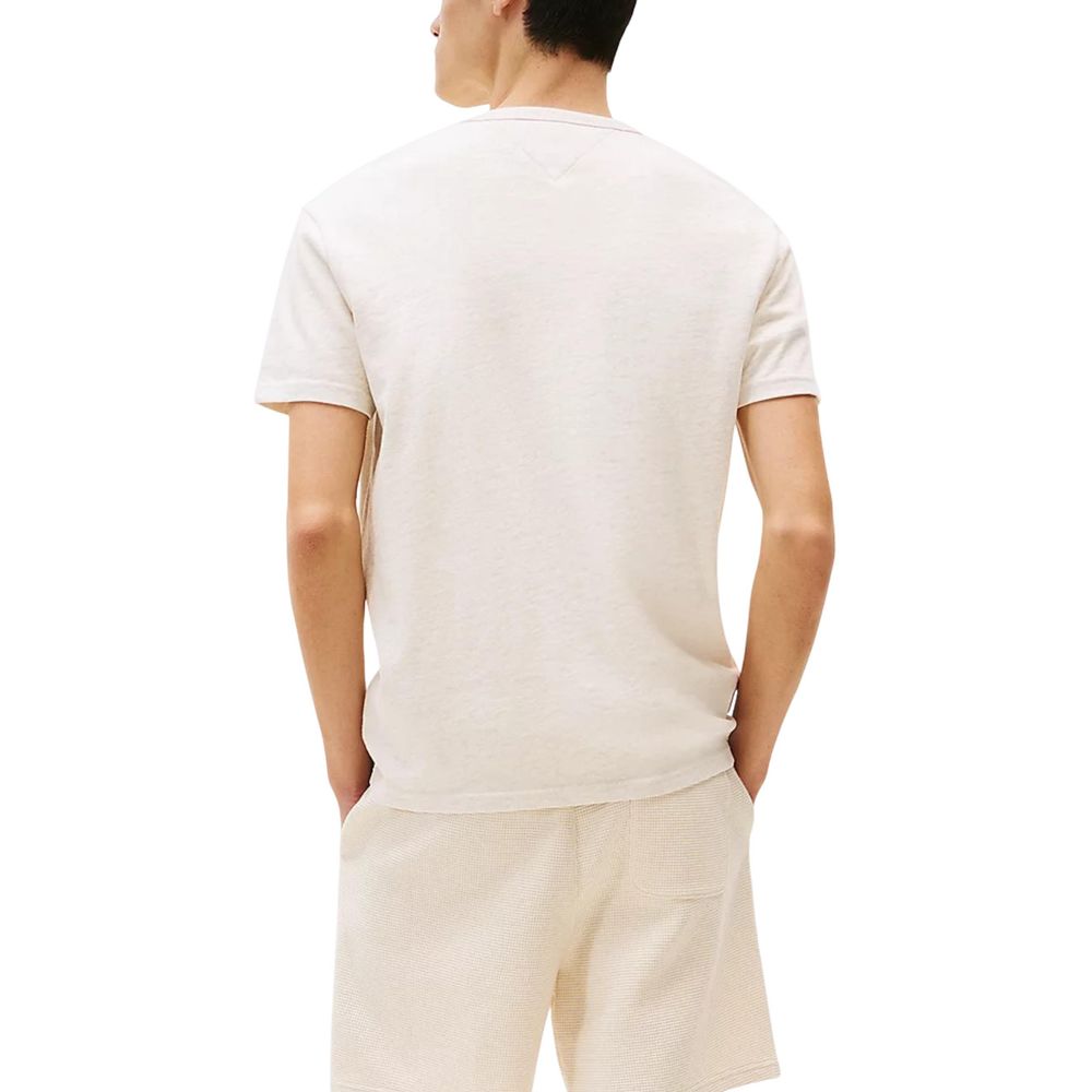 Tommy Hilfiger Jeans Beige Recycled Cotton T-Shirt - Luxe Nova