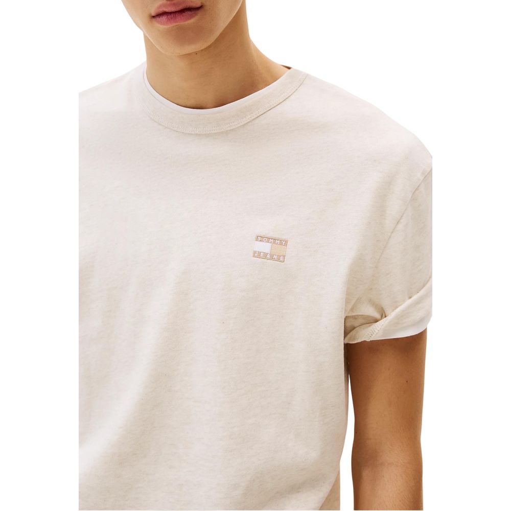 Tommy Hilfiger Jeans Beige Recycled Cotton T-Shirt - Luxe Nova