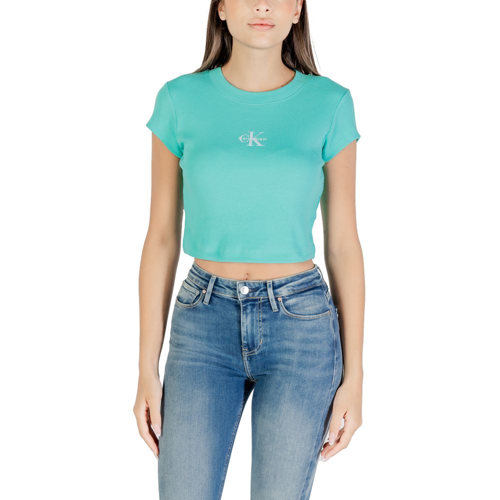 Calvin Klein Jeans Turquoise Cotton T-Shirt - Luxe Nova