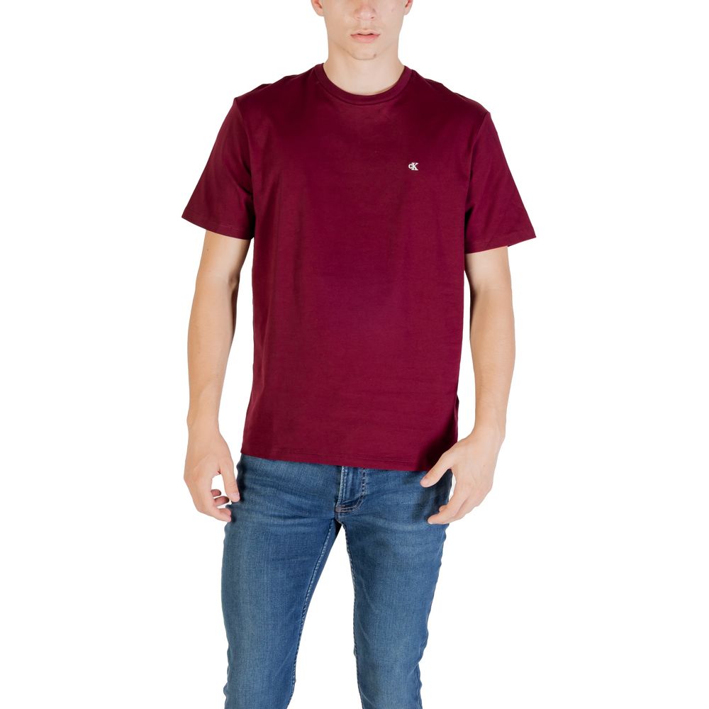 Calvin Klein Jeans Bordeaux Cotton T-Shirt - Luxe Nova