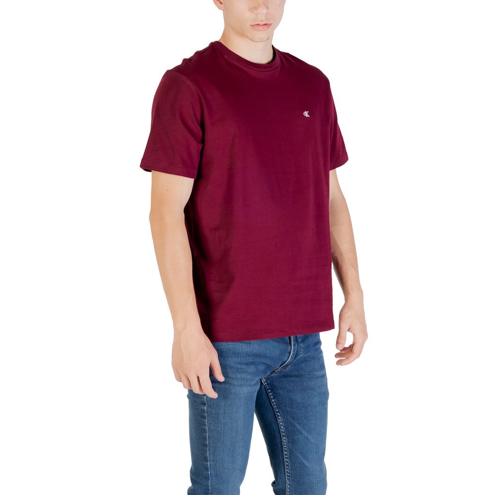 Calvin Klein Jeans Bordeaux Cotton T-Shirt - Luxe Nova