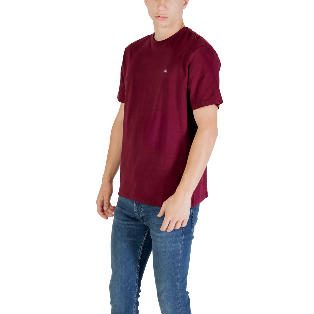 Calvin Klein Jeans Bordeaux Cotton T-Shirt - Luxe Nova