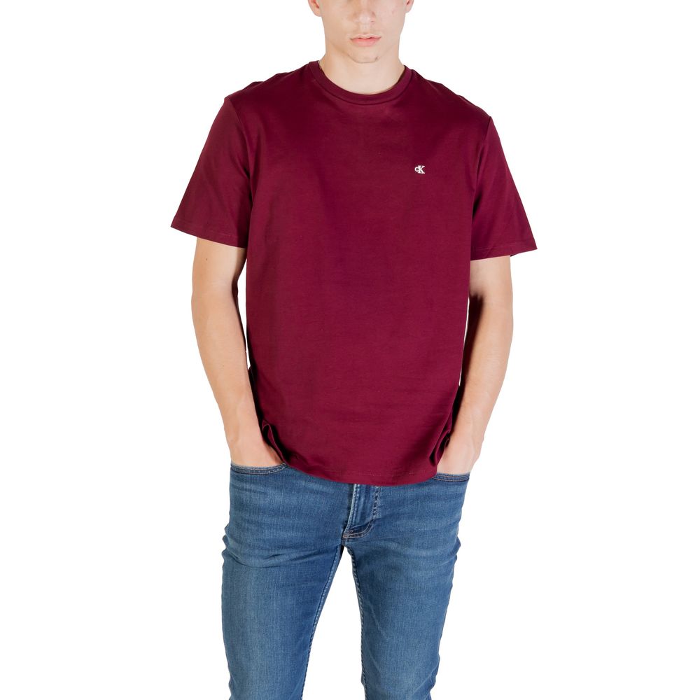 Calvin Klein Jeans Bordeaux Cotton T-Shirt - Luxe Nova