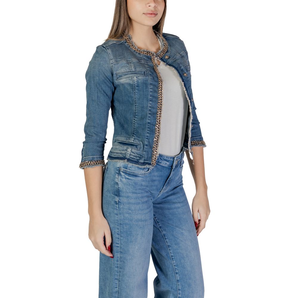 Liu Jo Light Blue Cotton Denim Jacket - Luxe Nova
