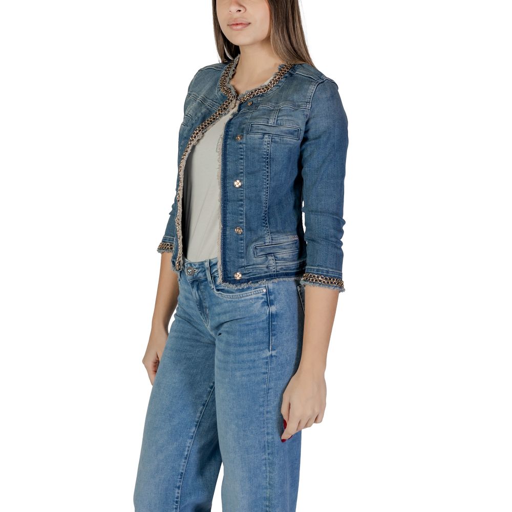 Liu Jo Light Blue Cotton Denim Jacket - Luxe Nova