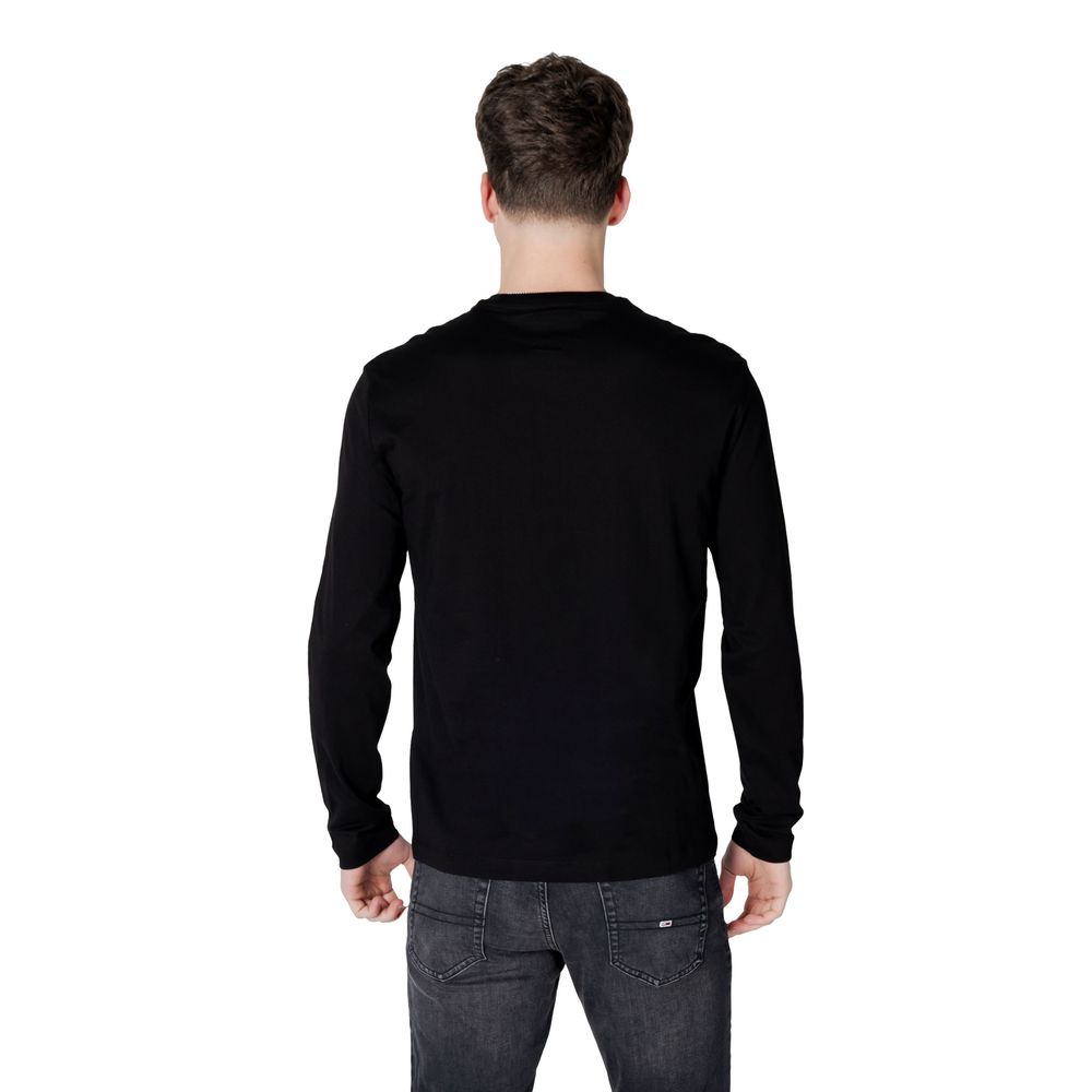 Armani Exchange Black Cotton Long Sleeve T-Shirt - Luxe Nova