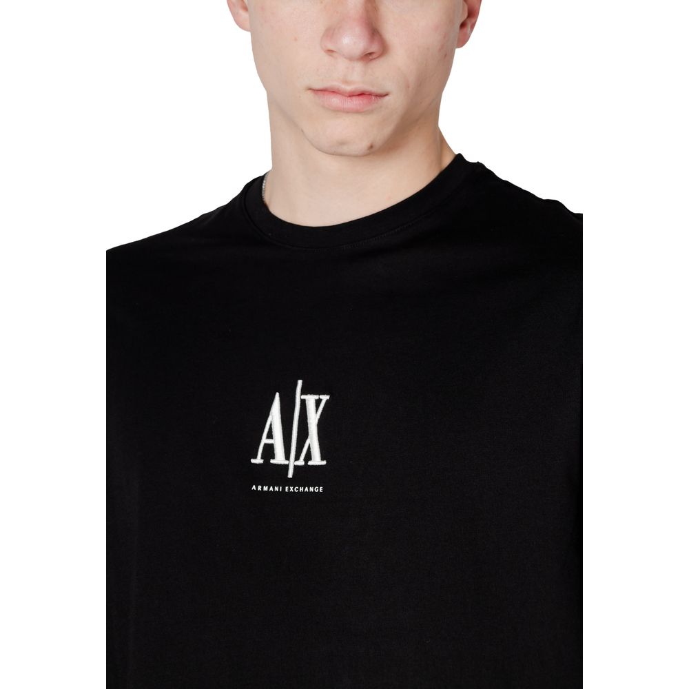 Armani Exchange Black Cotton Long Sleeve T-Shirt - Luxe Nova
