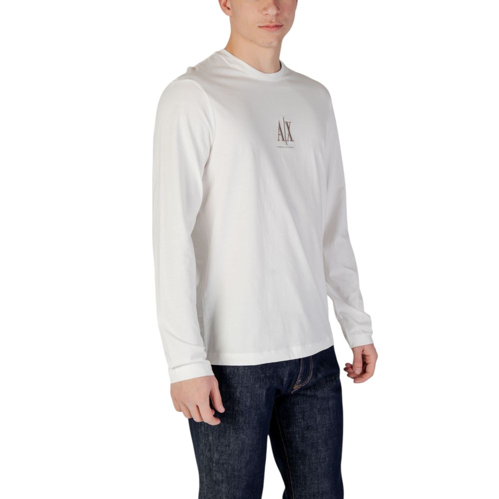 Armani Exchange Cream Cotton Long Sleeve T-Shirt - Luxe Nova