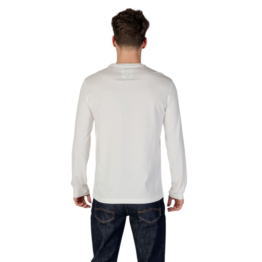 Armani Exchange Cream Cotton Long Sleeve T-Shirt - Luxe Nova