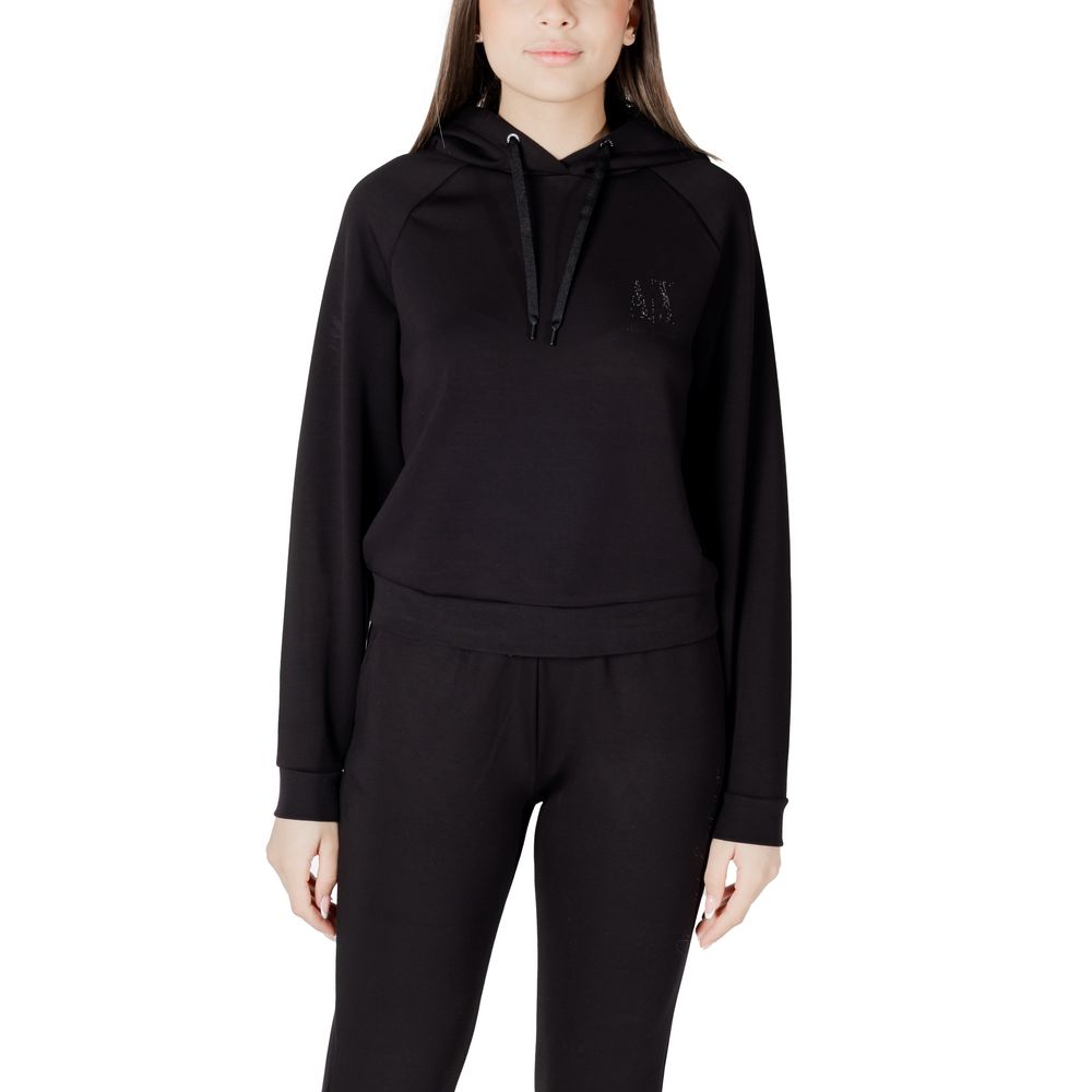 Armani Exchange Black Viscose Hoodie - Luxe Nova