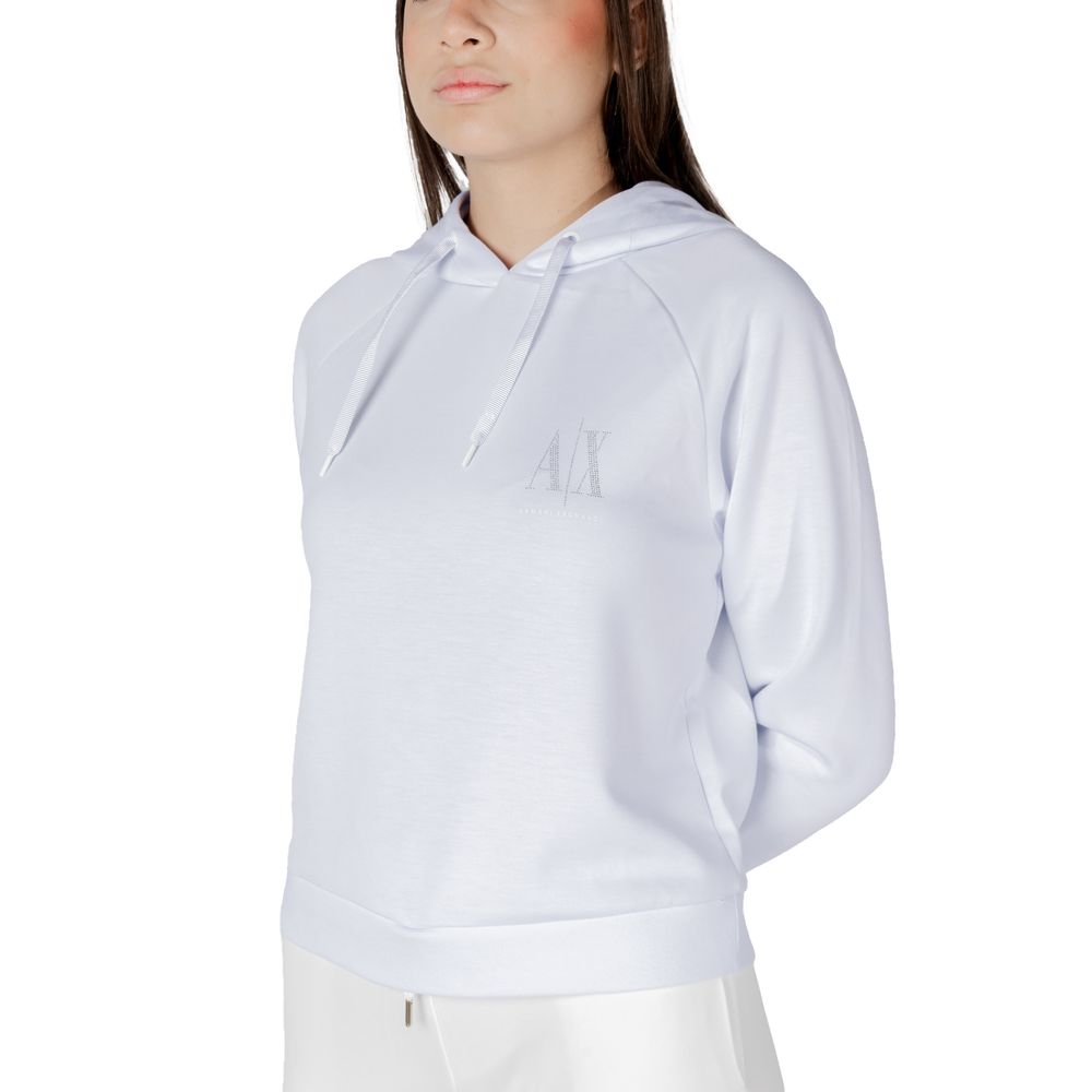 Armani Exchange White Viscose Hoodie - Luxe Nova