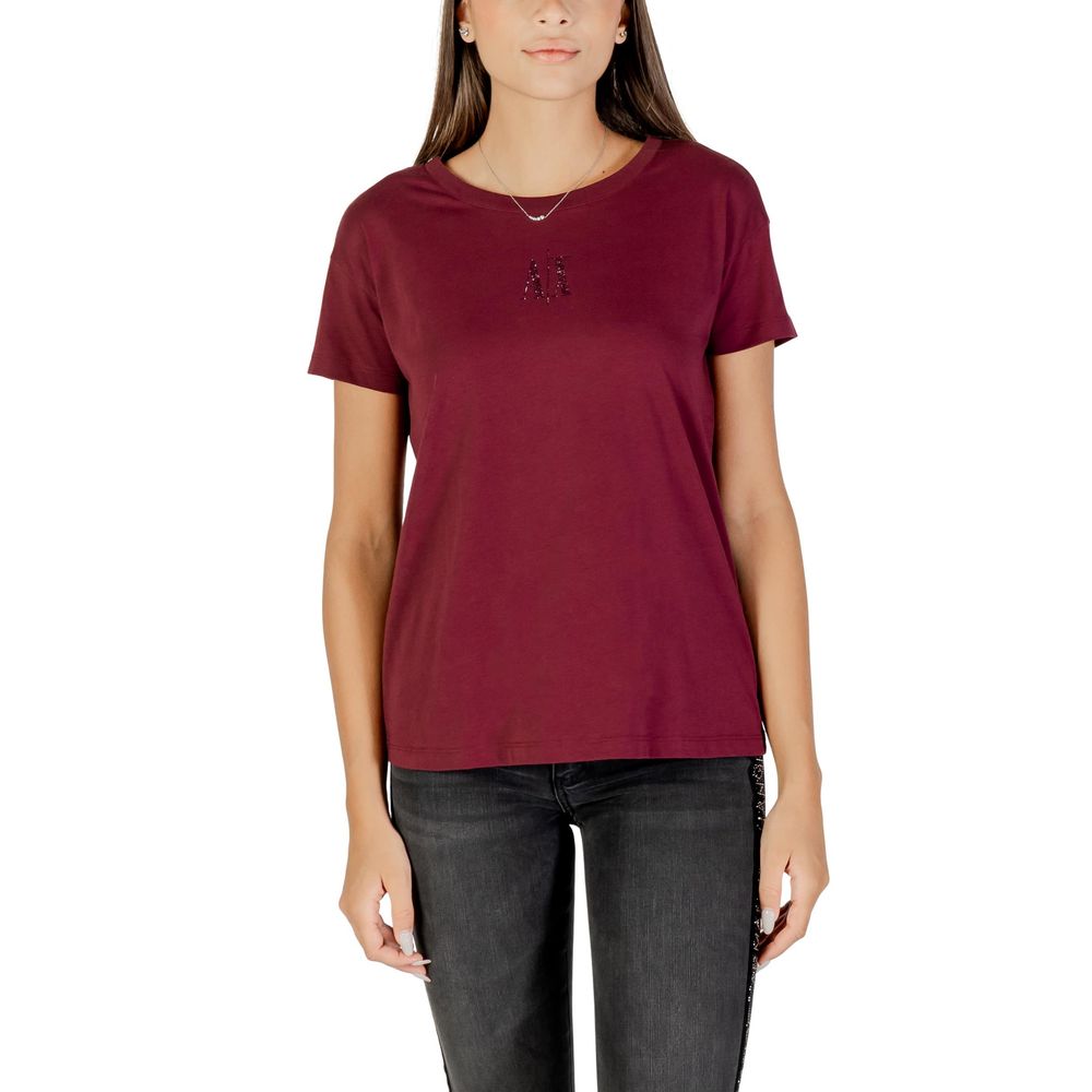 Armani Exchange Bordeaux Cotton T-Shirt - Luxe Nova