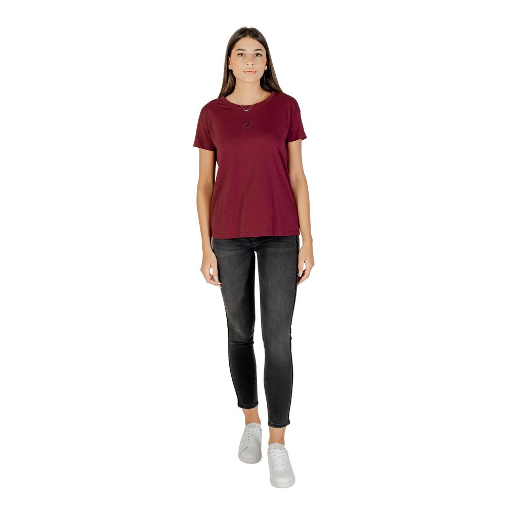 Armani Exchange Bordeaux Cotton T-Shirt - Luxe Nova