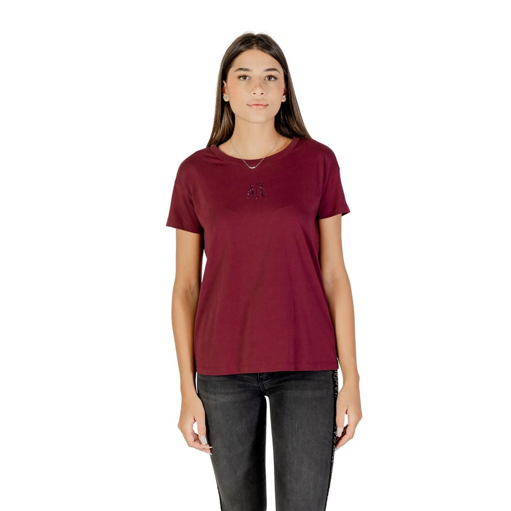 Armani Exchange Bordeaux Cotton T-Shirt - Luxe Nova