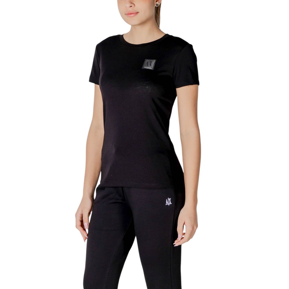 Armani Exchange Black Cotton T-Shirt - Luxe Nova