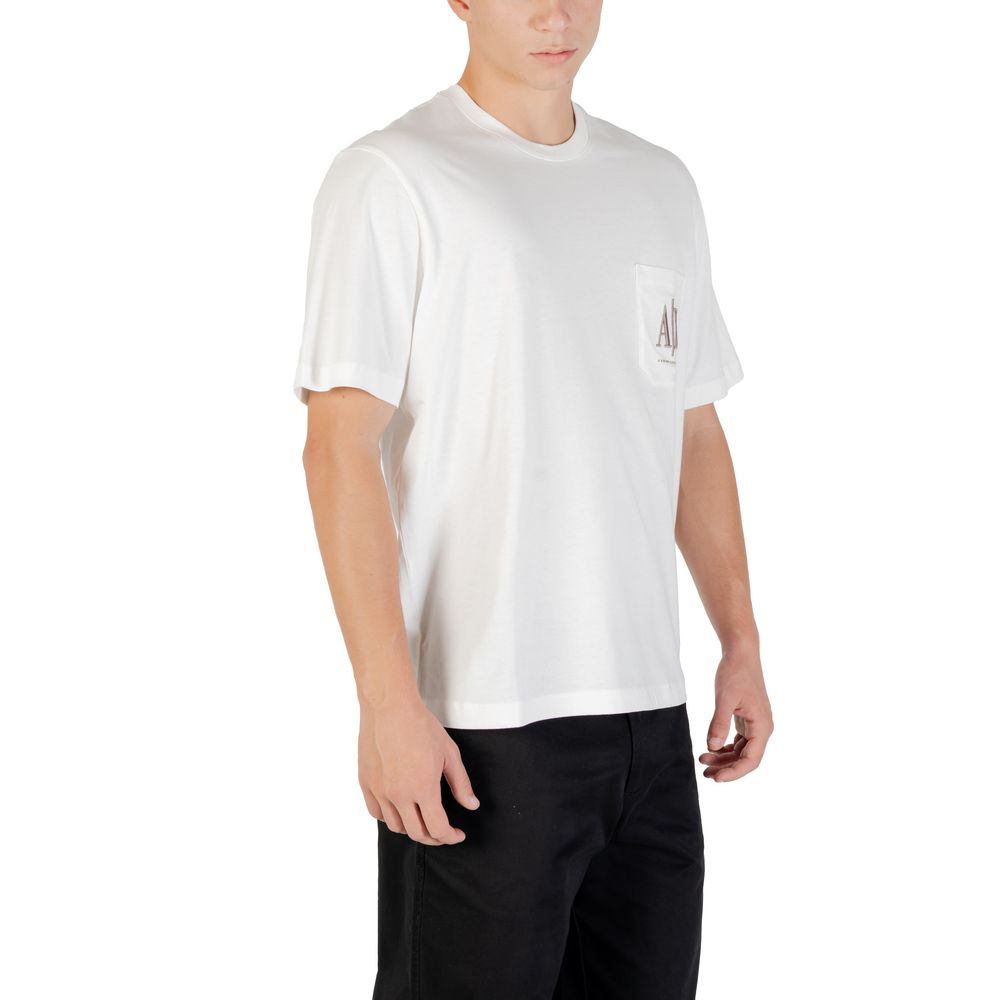 Armani Exchange Cream Cotton T-Shirt - Luxe Nova
