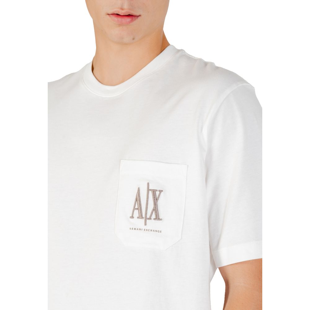 Armani Exchange Cream Cotton T-Shirt - Luxe Nova