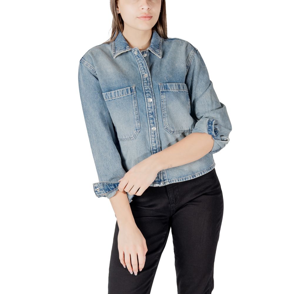 Only Light Blue Cotton Blouse - Luxe Nova