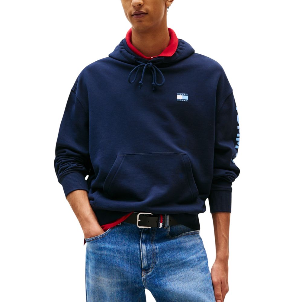 Tommy Hilfiger Jeans Blue Recycled Cotton Hoodie - Luxe Nova