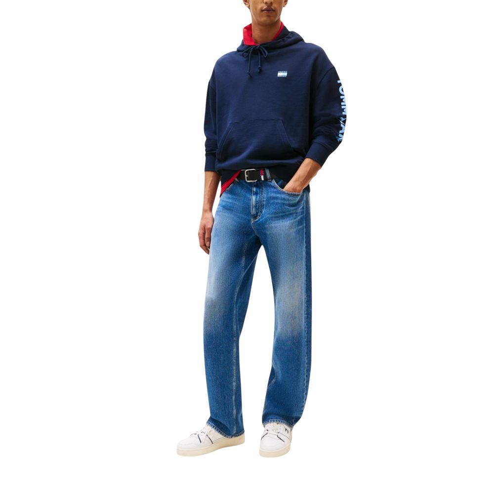 Tommy Hilfiger Jeans Blue Recycled Cotton Hoodie - Luxe Nova