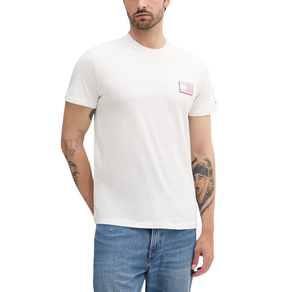 Tommy Hilfiger Jeans Cream Recycled Cotton T-Shirt - Luxe Nova
