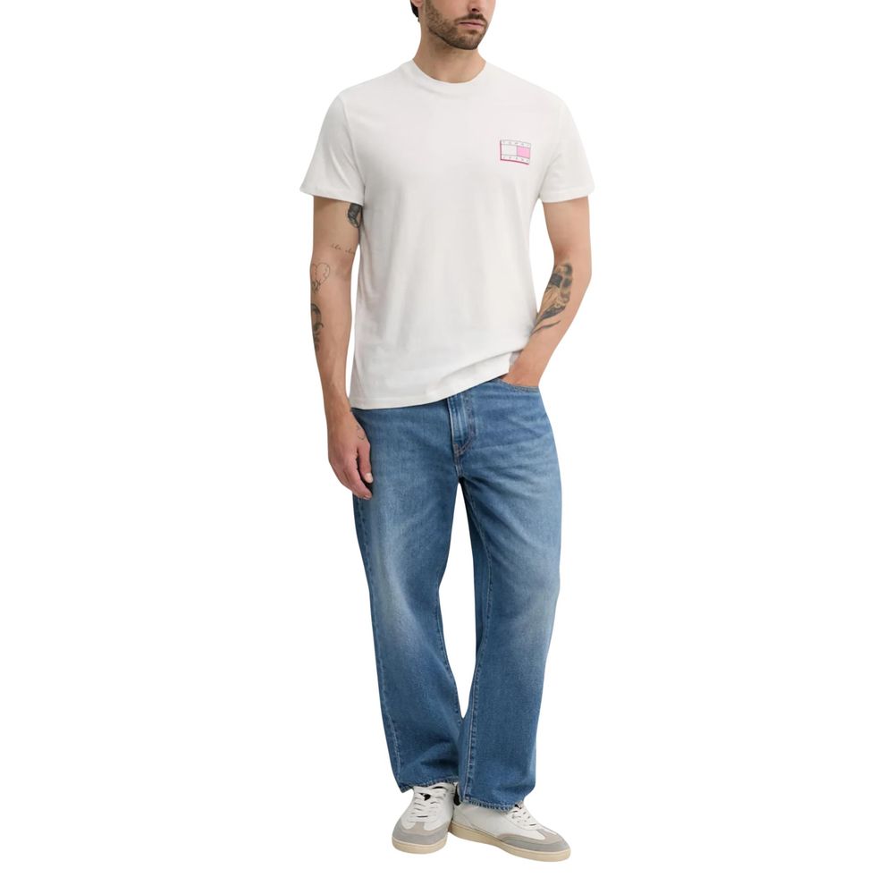 Tommy Hilfiger Jeans Cream Recycled Cotton T-Shirt - Luxe Nova