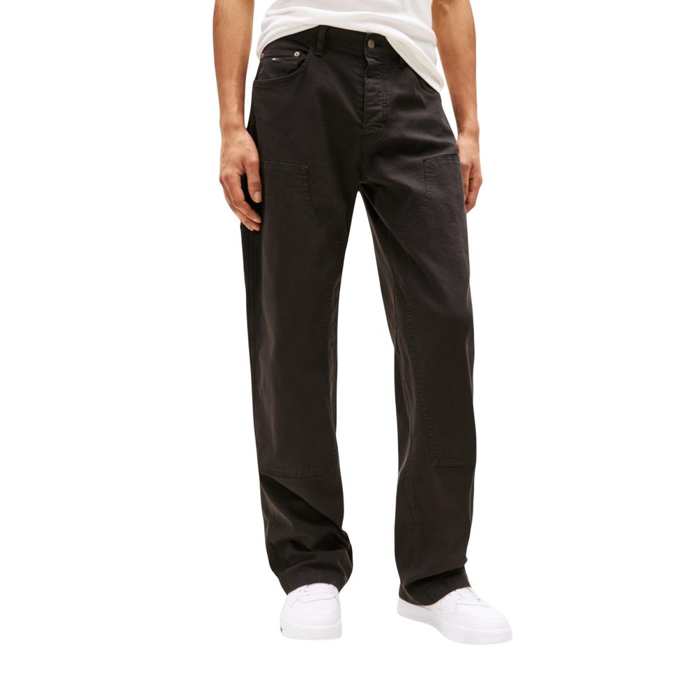 Tommy Hilfiger Jeans Black Organic Cotton Casual Pants - Luxe Nova