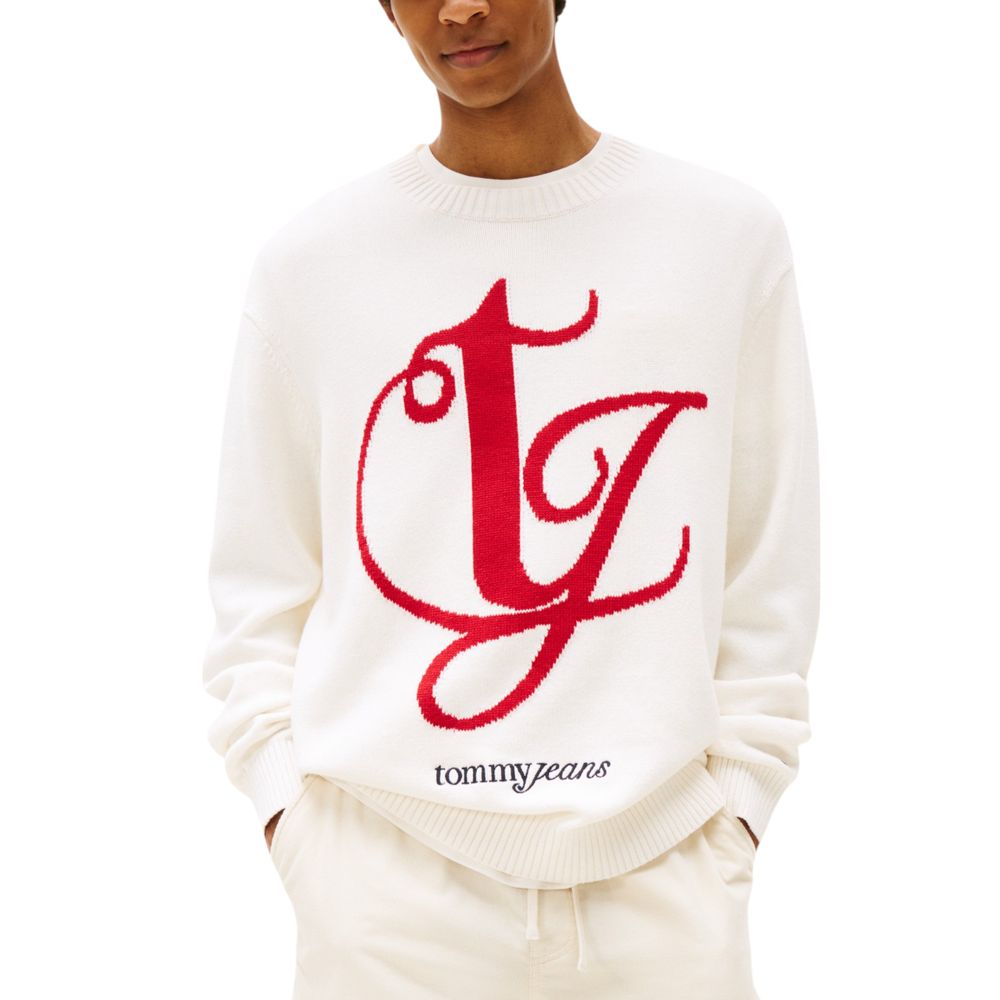 Tommy Hilfiger Jeans Cream Recycled Cotton Sweatshirt - Luxe Nova