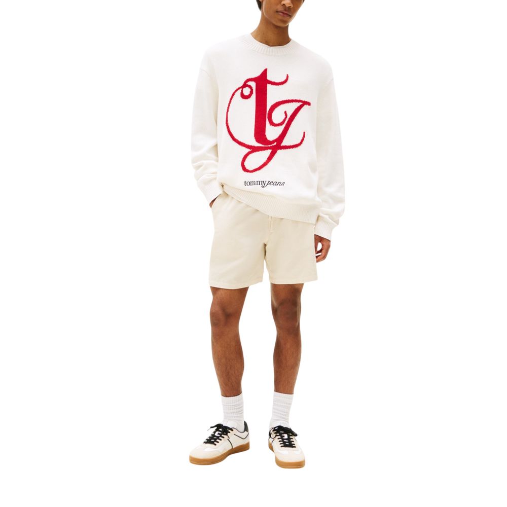 Tommy Hilfiger Jeans Cream Recycled Cotton Sweatshirt - Luxe Nova