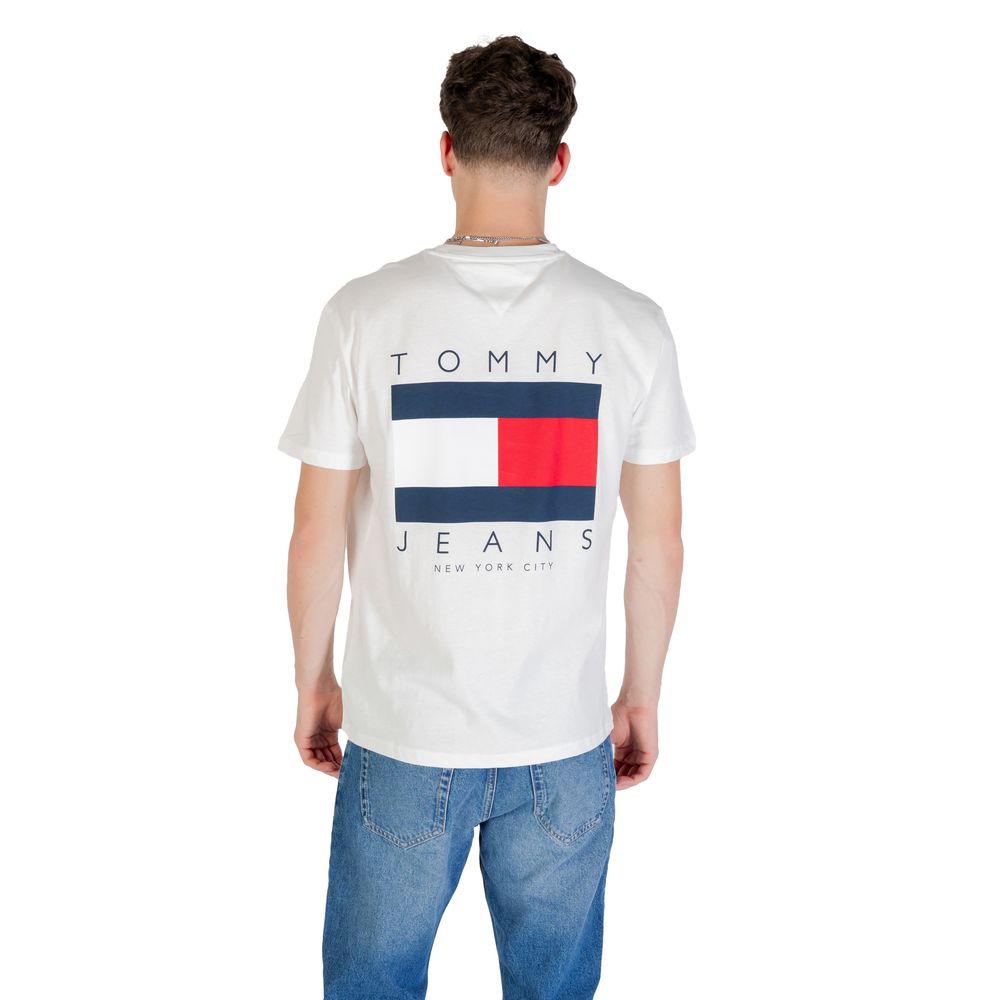Tommy Hilfiger Jeans White Recycled Cotton T-Shirt - Luxe Nova