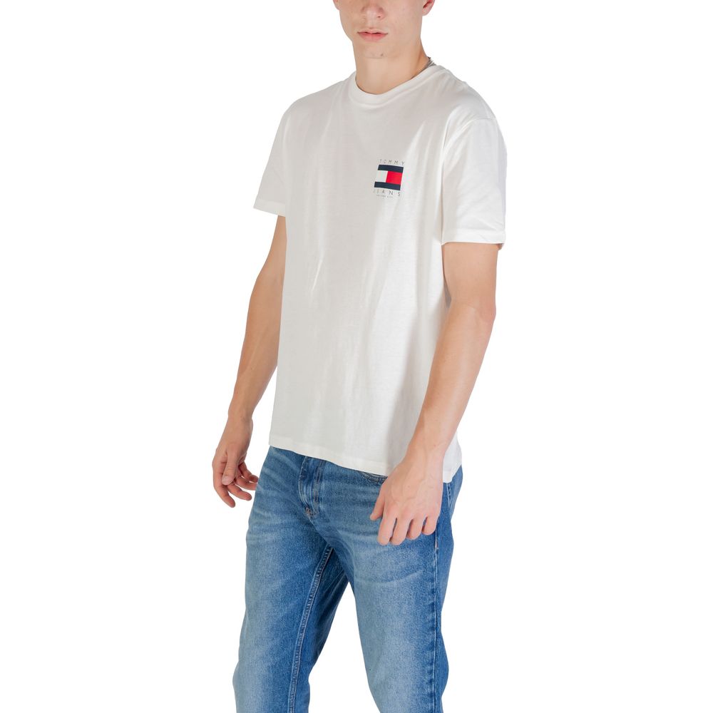 Tommy Hilfiger Jeans White Recycled Cotton T-Shirt - Luxe Nova