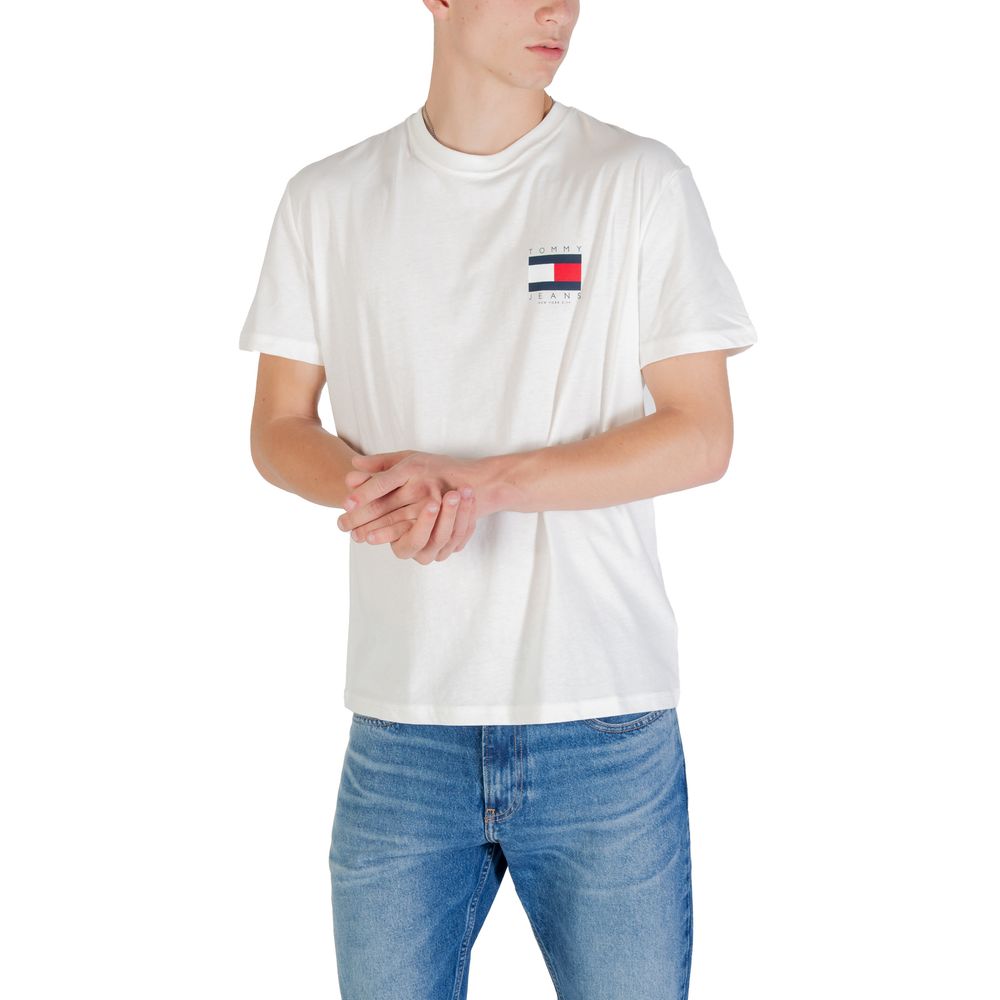 Tommy Hilfiger Jeans White Recycled Cotton T-Shirt - Luxe Nova