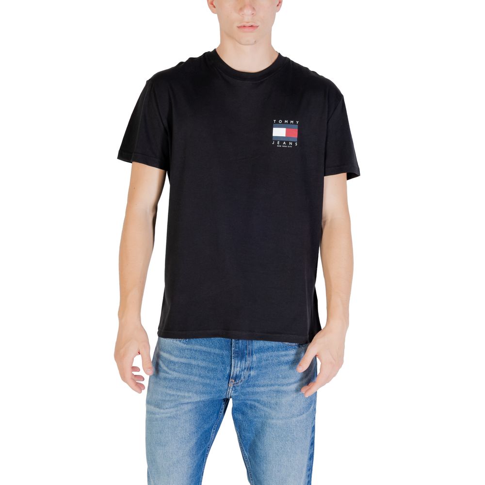 Tommy Hilfiger Jeans Black Recycled Cotton T-Shirt - Luxe Nova