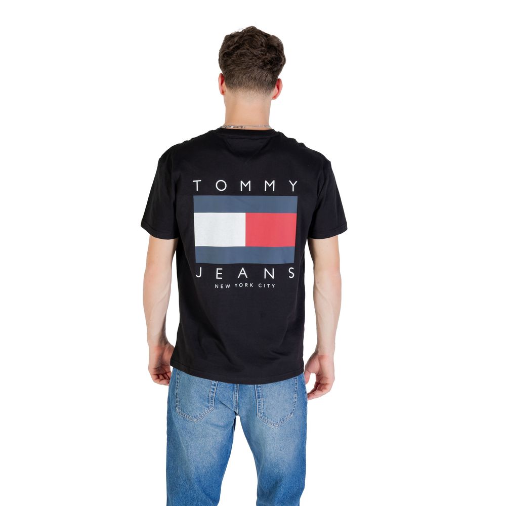 Tommy Hilfiger Jeans Black Recycled Cotton T-Shirt - Luxe Nova