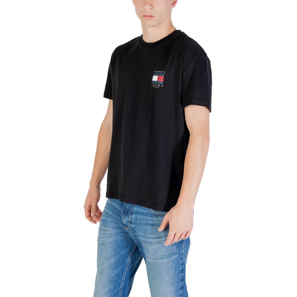 Tommy Hilfiger Jeans Black Recycled Cotton T-Shirt - Luxe Nova