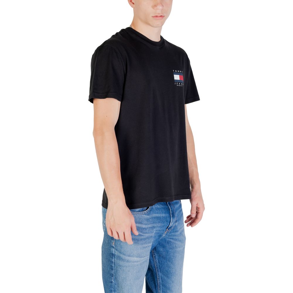 Tommy Hilfiger Jeans Black Recycled Cotton T-Shirt - Luxe Nova