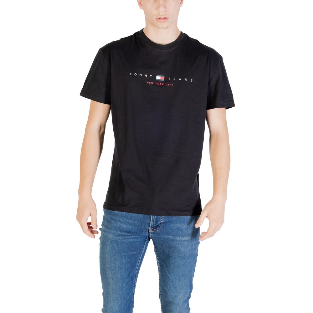 Tommy Hilfiger Jeans Black Recycled Cotton T-Shirt - Luxe Nova