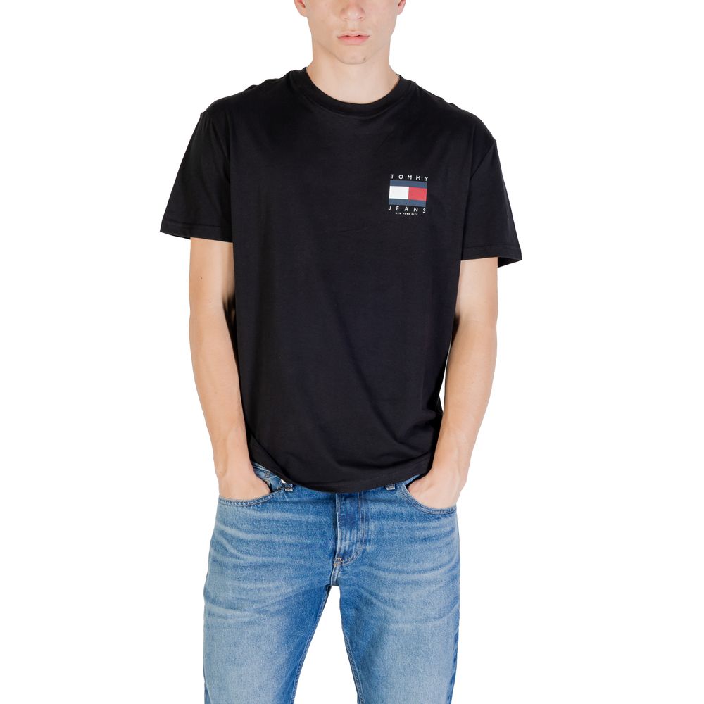 Tommy Hilfiger Jeans Black Recycled Cotton T-Shirt - Luxe Nova