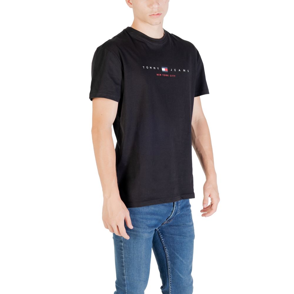 Tommy Hilfiger Jeans Black Recycled Cotton T-Shirt - Luxe Nova