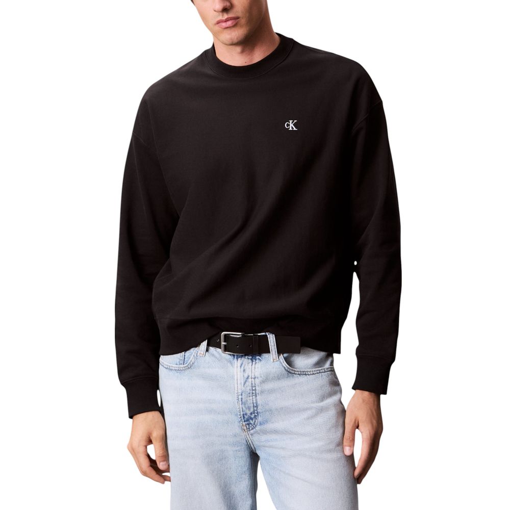 Calvin Klein Jeans Black Cotton Sweatshirt - Luxe Nova