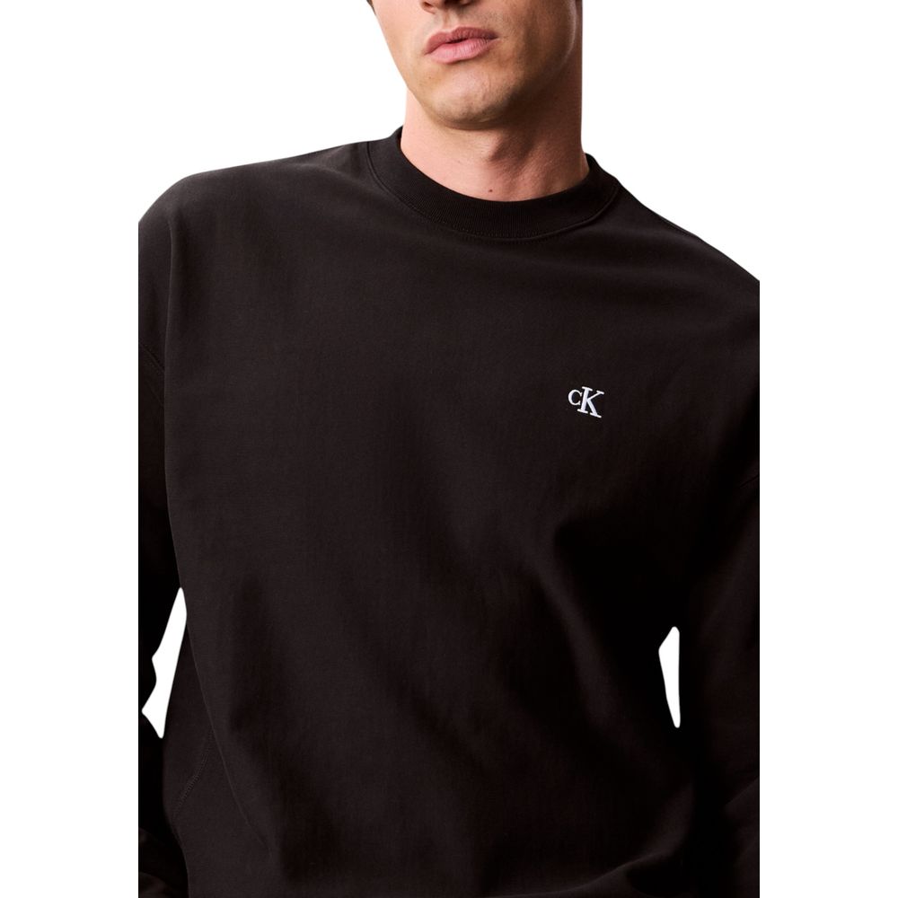Calvin Klein Jeans Black Cotton Sweatshirt - Luxe Nova