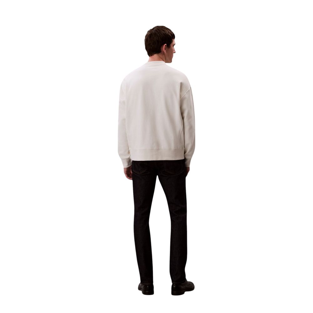 Calvin Klein Jeans White Cotton Sweatshirt - Luxe Nova
