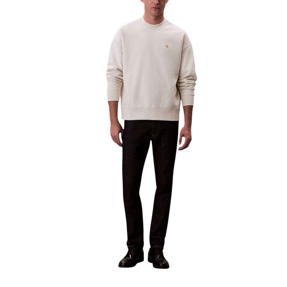 Calvin Klein Jeans White Cotton Sweatshirt - Luxe Nova