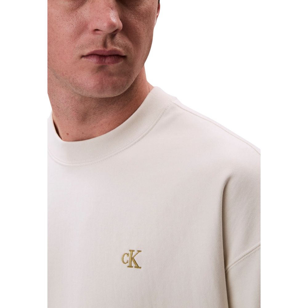 Calvin Klein Jeans White Cotton Sweatshirt - Luxe Nova