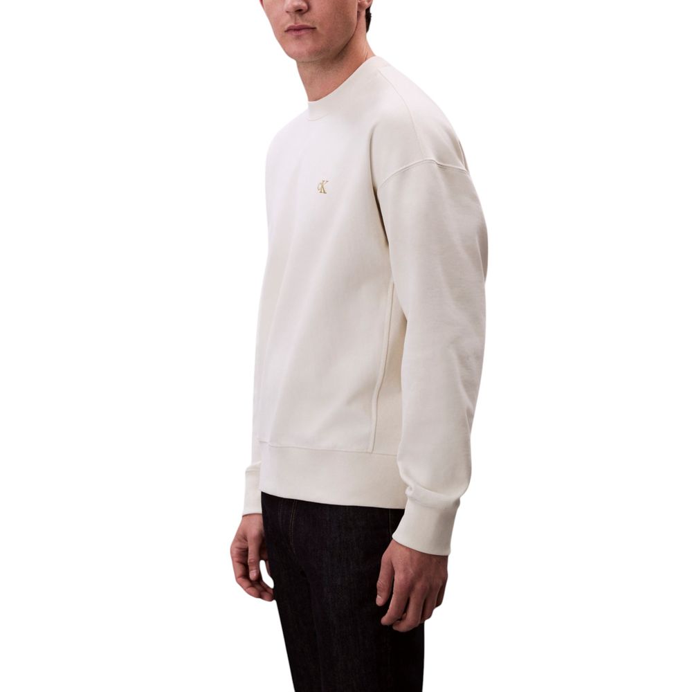Calvin Klein Jeans White Cotton Sweatshirt - Luxe Nova