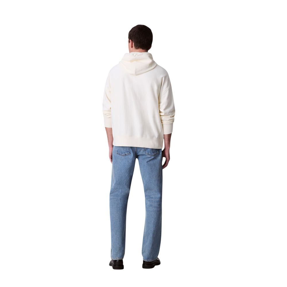 Calvin Klein Jeans White Cotton Hoodie - Luxe Nova